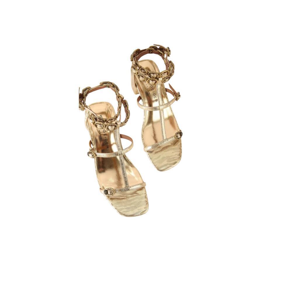 Kurt Geiger London Regent Buckle Embellished glamorous Gladiator Sandal leather.